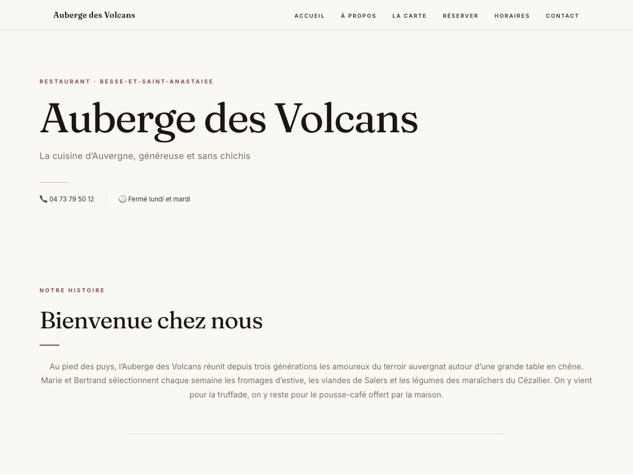 Auberge des Volcans — Moderne