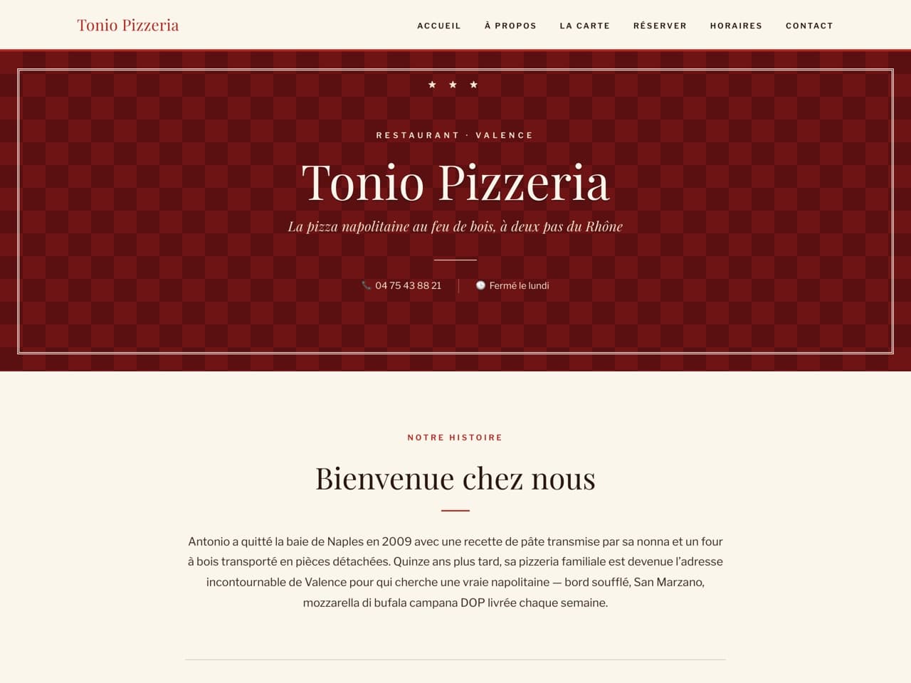 Tonio Pizzeria — Classique