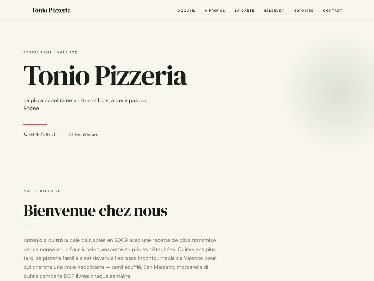 Tonio Pizzeria — Moderne